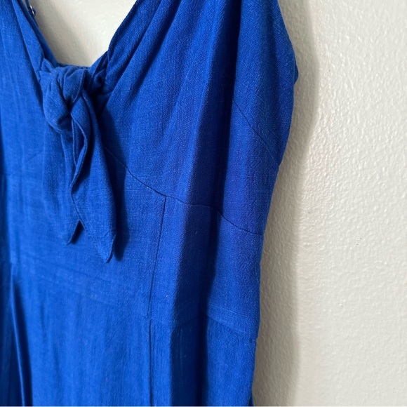 | band of gypsies • malibu linen front-tie midi dress • size small | - Picture 9 of 15